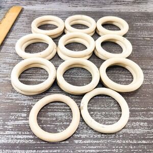 20PCS Natural Wooden Rings for Crafts 2.5 inch wooden rings for crafting